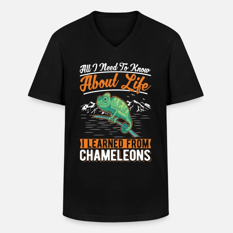 Chamäleon - Männer-T-Shirt mit V-Ausschnitt - Schwarz
