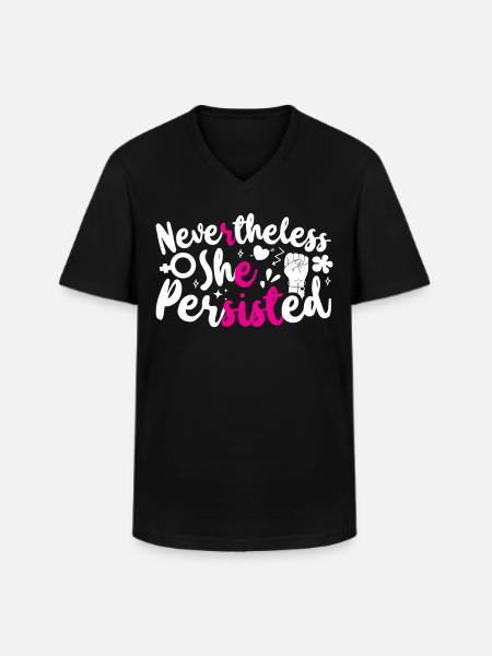 Feminist Nevertheless She - Men's V-Neck T-Shirt - black