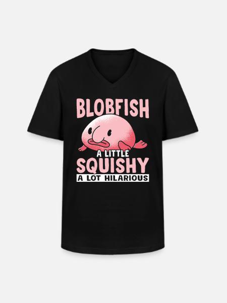 Blobfish Little Squishy Blobfishes Owner - Men's V-Neck T-Shirt - black