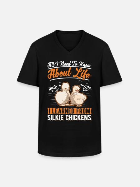 Silk Chicken Silkie Chicken - Men's V-Neck T-Shirt - black