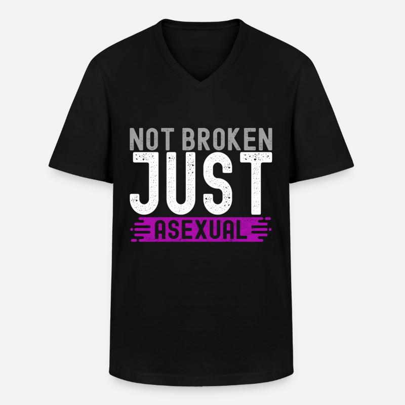 Asexuell Ace - Männer-T-Shirt mit V-Ausschnitt - Schwarz