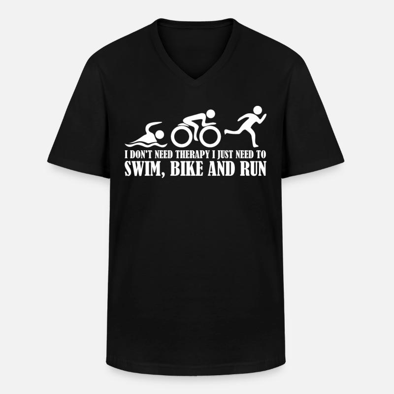 Triathlon Triathleten lustig Triathlet - Männer-T-Shirt mit V-Ausschnitt - Schwarz