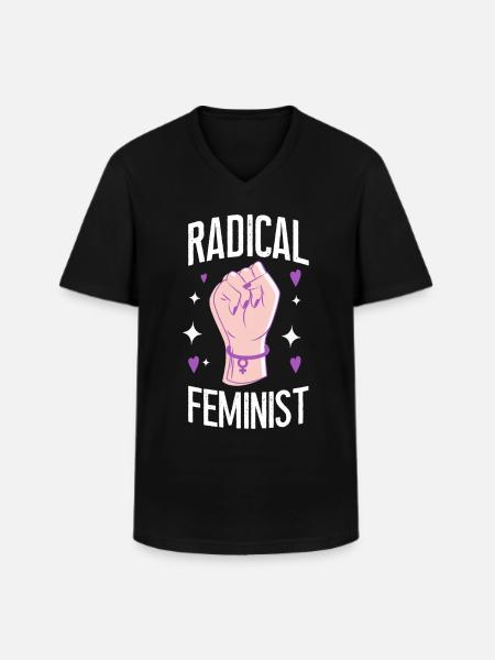 Feminist Radical Feminist - Men's V-Neck T-Shirt - black