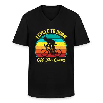 Fahrrad Sonne und Radfahrer & "Burn Off The Crazy" - Männer-T-Shirt mit V-Ausschnitt - Schwarz - Vorne - AI Model Male 178 dark (178cm)