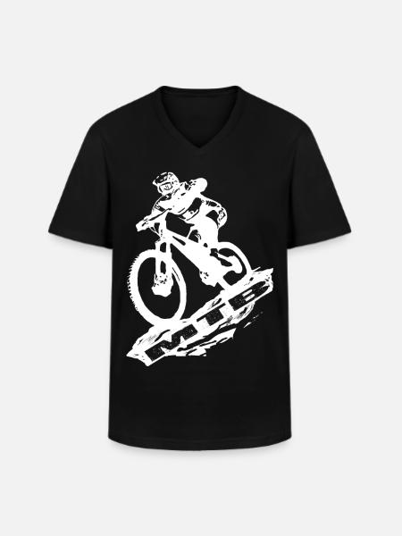MTB Bike - Men's V-Neck T-Shirt - black