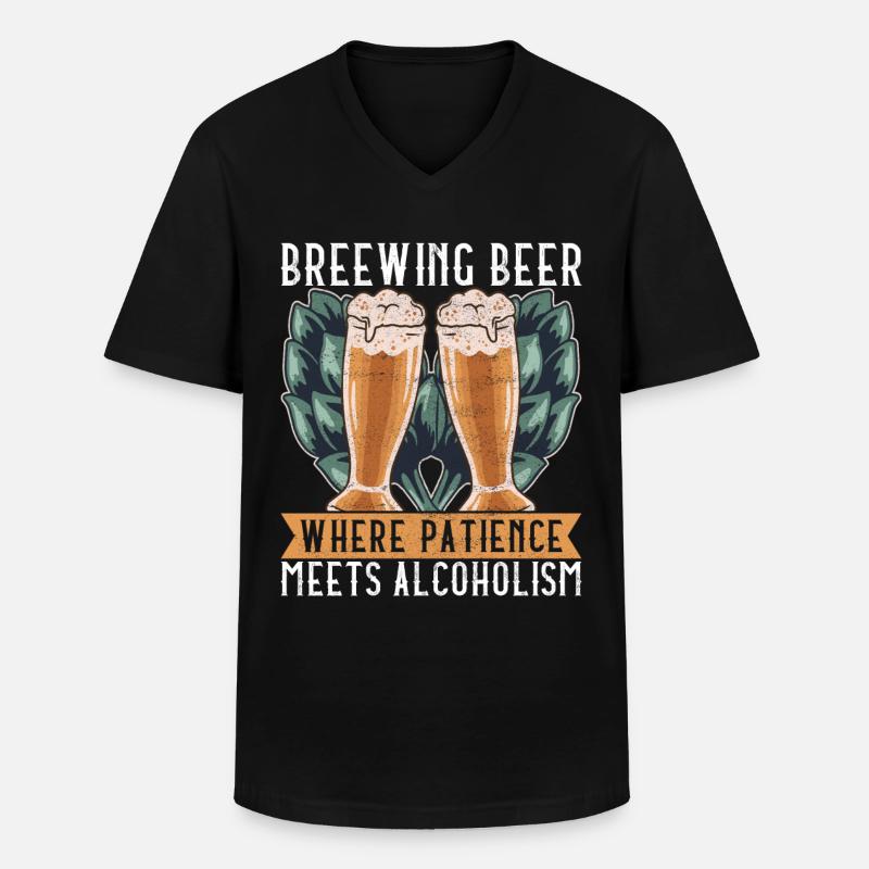 Bierbrauer Bier Brauen - Männer-T-Shirt mit V-Ausschnitt - Schwarz