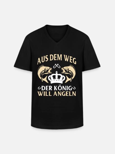 Angeln - Männer-T-Shirt mit V-Ausschnitt - Schwarz