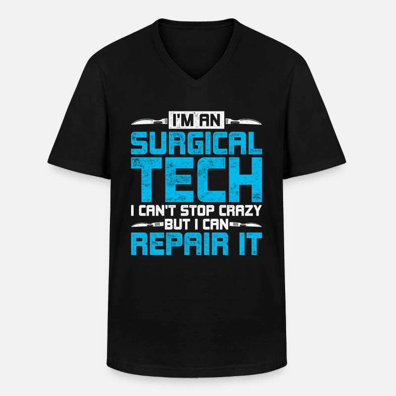 Chirurgischer Assistent - Männer-T-Shirt mit V-Ausschnitt - Schwarz