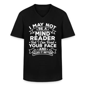 Plastic surgeon read your face - Men's V-Neck T-Shirt - black - Front - AI Model Male 178 dark (178cm)