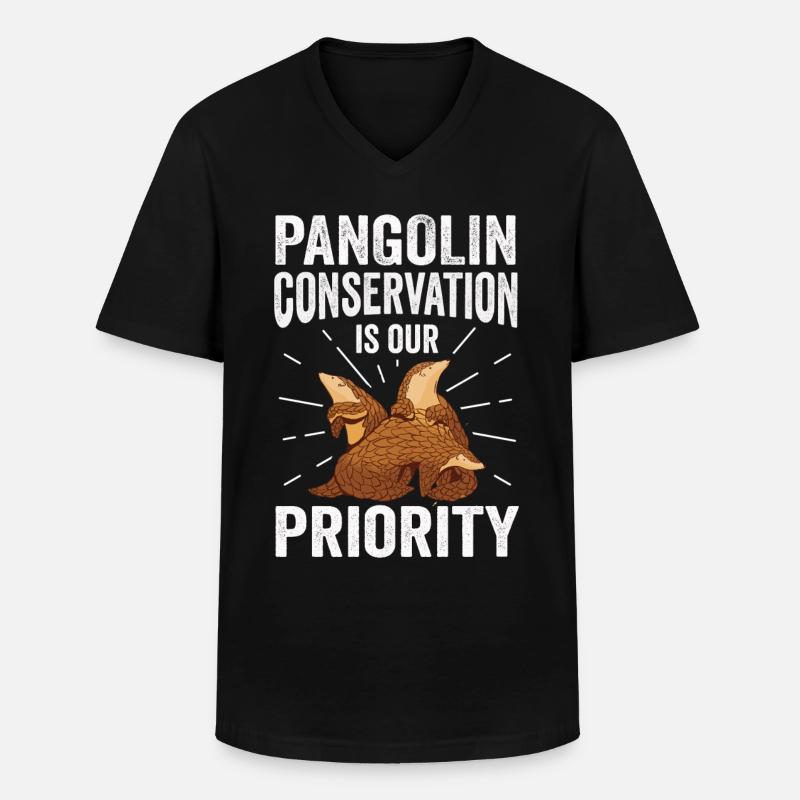 Pangolin Conservation Pangolin Lovers - Men's V-Neck T-Shirt - black