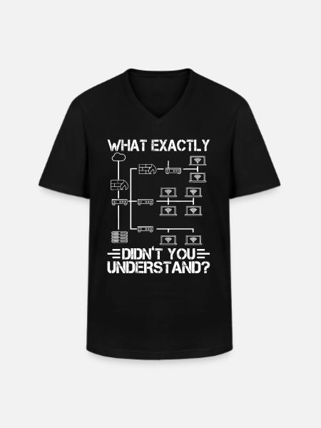 Nätverksteknik: vad exakt har du inte? - T-shirt med V-ringning herr - svart