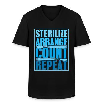 Surgical Assistant Sterilize Arrange Count - Men's V-Neck T-Shirt - black - Front - AI Model Male 178 dark (178cm)