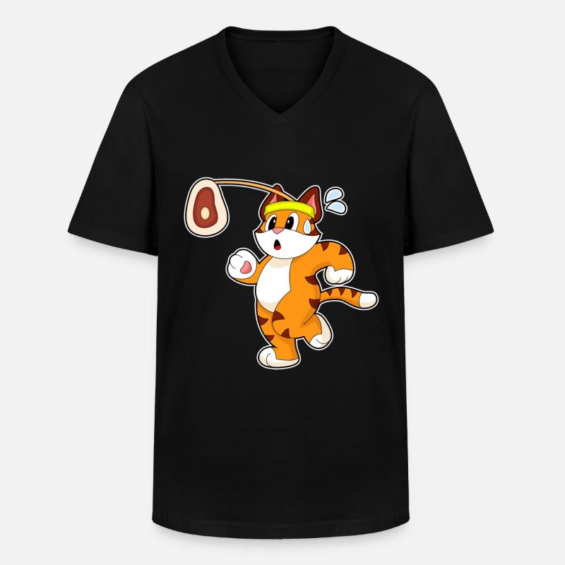 Tiger Fleisch - Männer-T-Shirt mit V-Ausschnitt - Schwarz