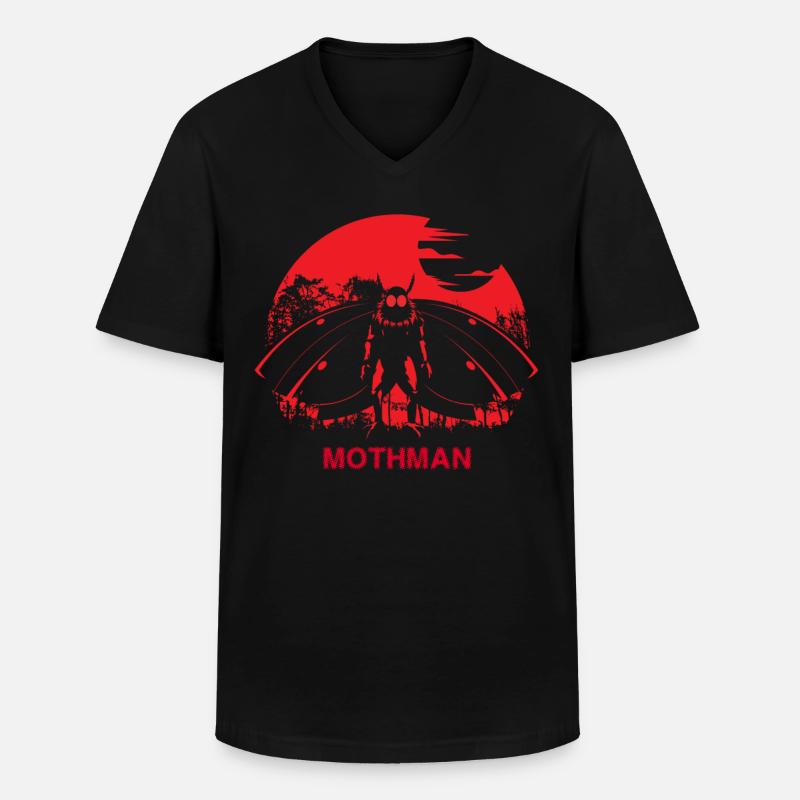 Mothman - Männer-T-Shirt mit V-Ausschnitt - Schwarz