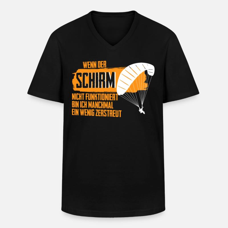 Paragliding Gleitsegeln - Männer-T-Shirt mit V-Ausschnitt - Schwarz