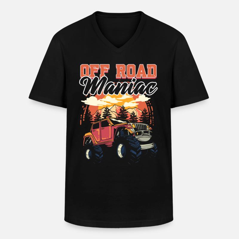 Off-Road Maniac Off-Roading Off-Roading - Männer-T-Shirt mit V-Ausschnitt - Schwarz