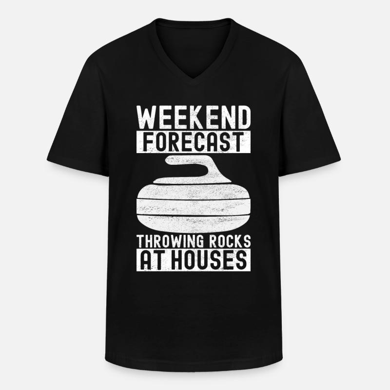 Curling Curlingspieler - Männer-T-Shirt mit V-Ausschnitt - Schwarz