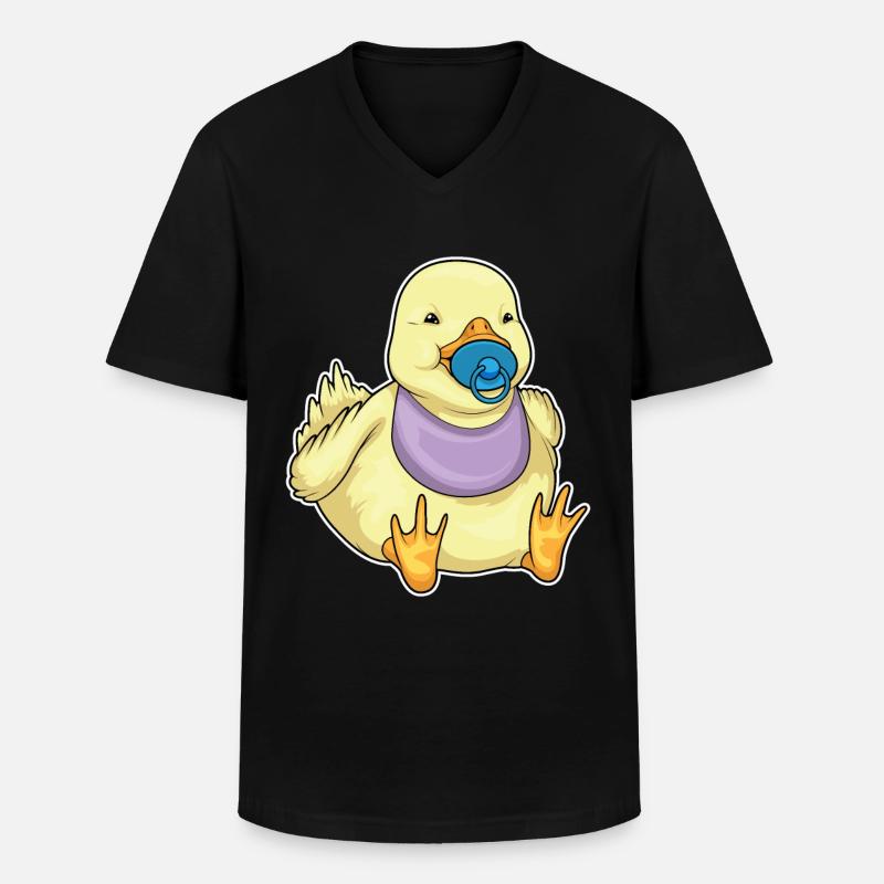 Duck pacifier bib - Men's V-Neck T-Shirt - black