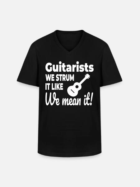 Strumming with Passion: Celebrating Guitarists - Men's V-Neck T-Shirt - black
