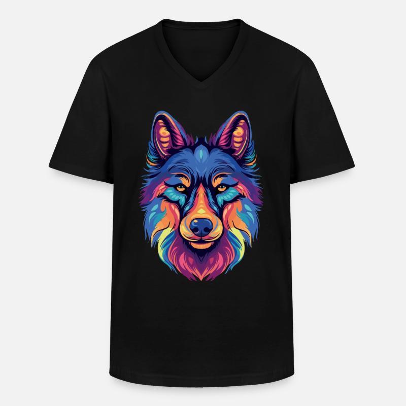 Sibirischer Husky Geschenk - Männer-T-Shirt mit V-Ausschnitt - Schwarz