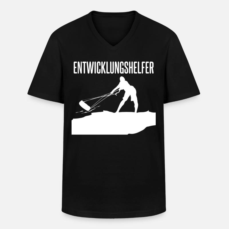 Kitesurfen verhedderte Schnüre - Männer-T-Shirt mit V-Ausschnitt - Schwarz