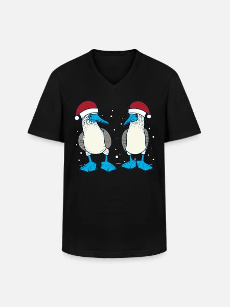 Blue-footed booby Christmas - Men's V-Neck T-Shirt - black