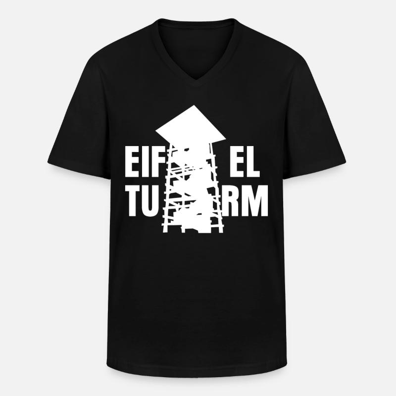 Eifel Aussichtsturm Eifler Eifeler - Männer-T-Shirt mit V-Ausschnitt - Schwarz