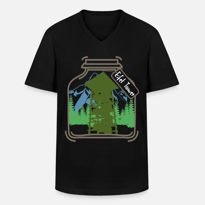 Tour d’observation de l’Eifel Eifel - T-shirt col V Homme - noir