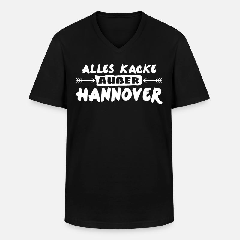 Hannover Spruch - Männer-T-Shirt mit V-Ausschnitt - Schwarz