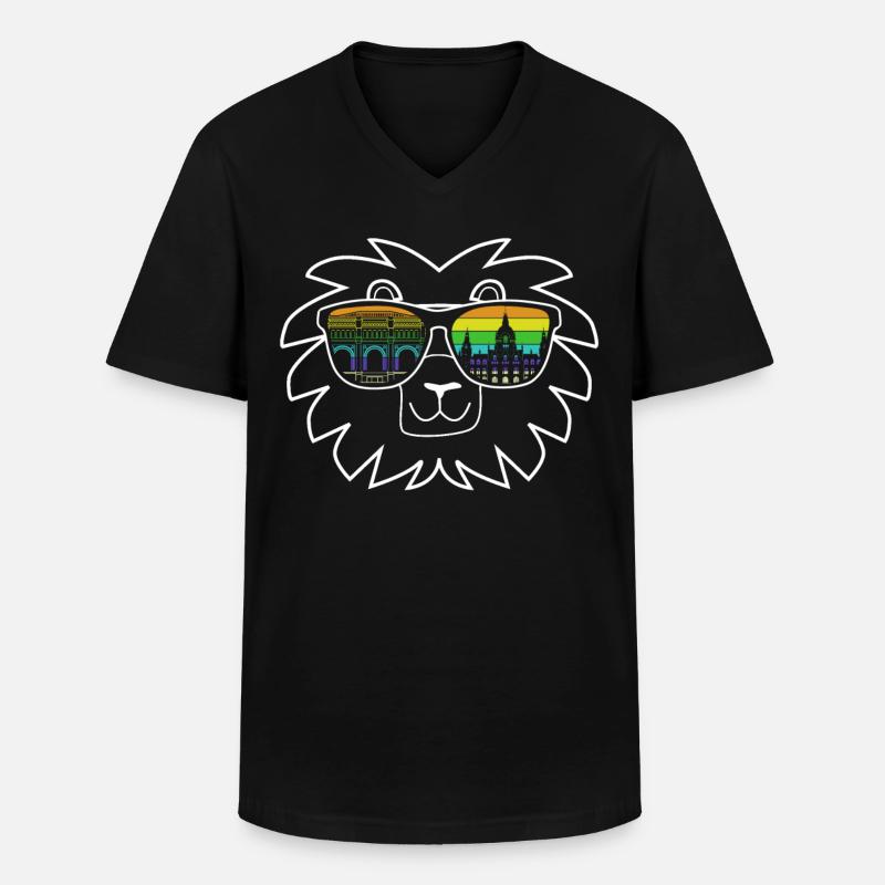 Hannover - Männer-T-Shirt mit V-Ausschnitt - Schwarz