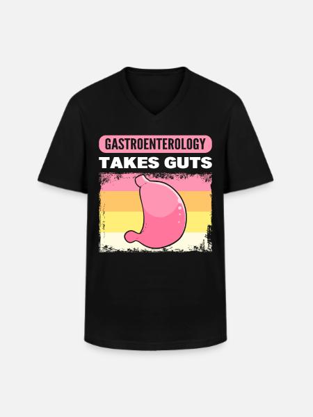 Gastroenterology Takes Guts Gastroenterologist - Men's V-Neck T-Shirt - black
