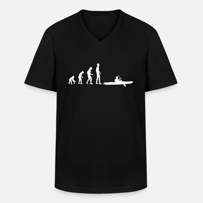 Kajak Evolution Paddeln Kanu - Männer-T-Shirt mit V-Ausschnitt - Schwarz