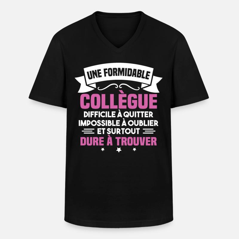 Une formidable collègue difficile - T-shirt col V Homme - noir
