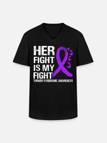 Fight against Turner syndrome - Men's V-Neck T-Shirt - black