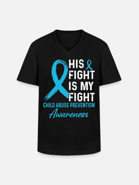 Prevention of child abuse - Men's V-Neck T-Shirt - black