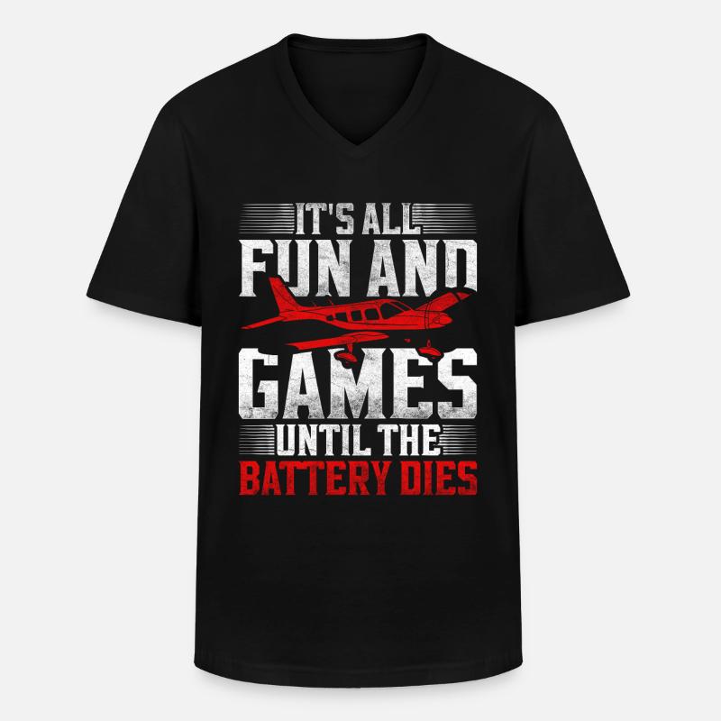 Modellflugzeug Modellflieger - Männer-T-Shirt mit V-Ausschnitt - Schwarz
