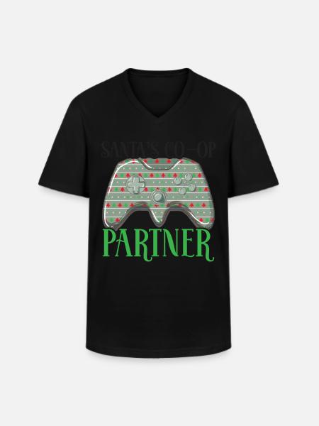 Santa's Co-op Partner Controller - Men's V-Neck T-Shirt - black