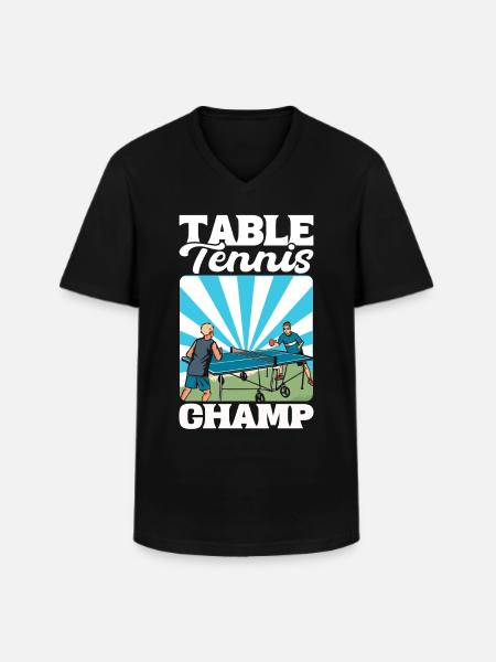 Table Tennis Champ Ping Pong - Men's V-Neck T-Shirt - black