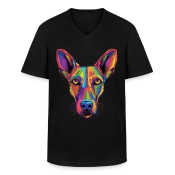 Malinois Belgischer Schäferhund - Männer-T-Shirt mit V-Ausschnitt - Schwarz - Vorne - AI Model Male 178 dark (178cm)