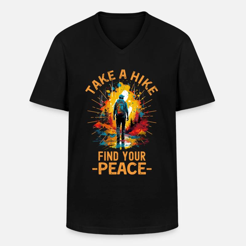 Wandern Spruch Geschenk - Männer-T-Shirt mit V-Ausschnitt - Schwarz