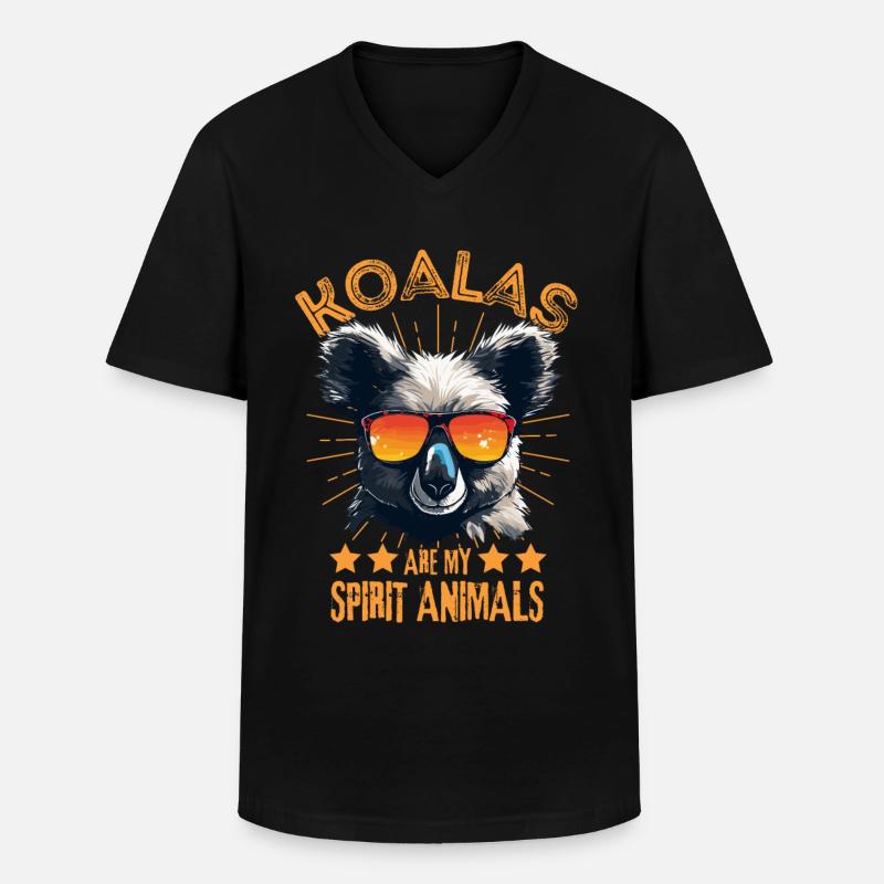 Koala mit Sonnenbrille - Männer-T-Shirt mit V-Ausschnitt - Schwarz