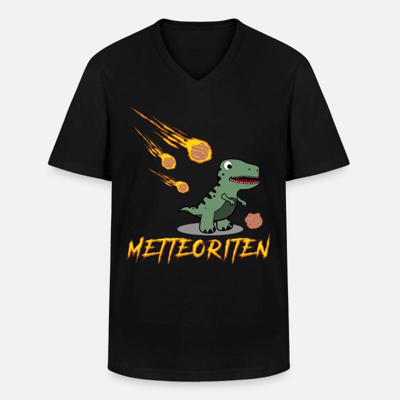 Hackfleisch Dinosaurier Mettbrötchen - Männer-T-Shirt mit V-Ausschnitt - Schwarz