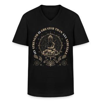 Buddha Meditation Zen Yoga Meditation Buddhism - Männer-T-Shirt mit V-Ausschnitt - Schwarz - Vorne - AI Model Male 178 dark (178cm)