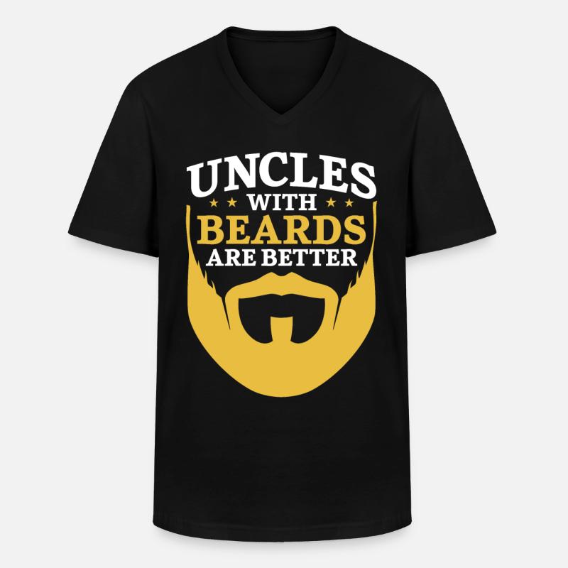 Beard Lover Bearded Man Uncle - Men's V-Neck T-Shirt - black