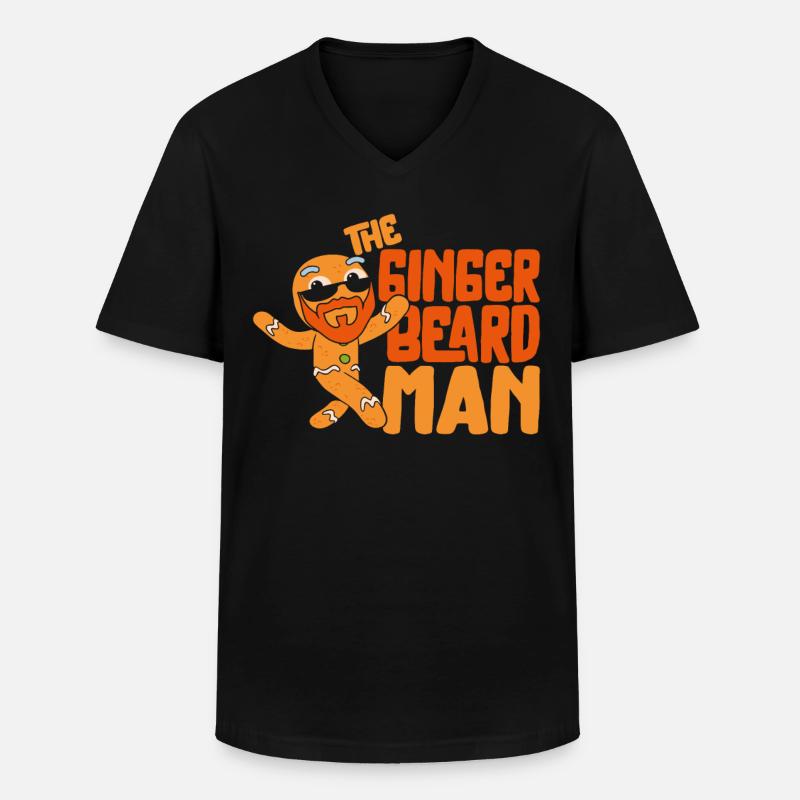 Beard Lover Bearded Man Christmas - Männer-T-Shirt mit V-Ausschnitt - Schwarz