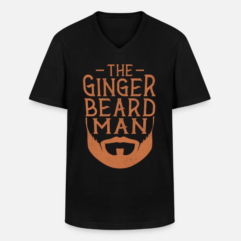 Beard Lover Bearded Man Ginger - Männer-T-Shirt mit V-Ausschnitt - Schwarz