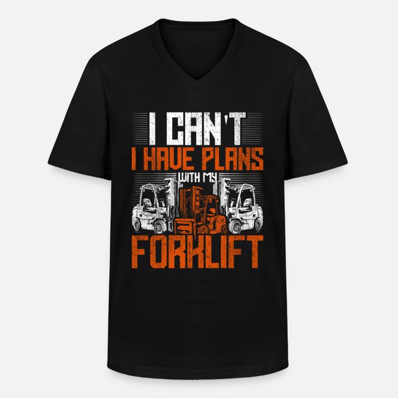 Gabelstaplerfahrer - Männer-T-Shirt mit V-Ausschnitt - Schwarz