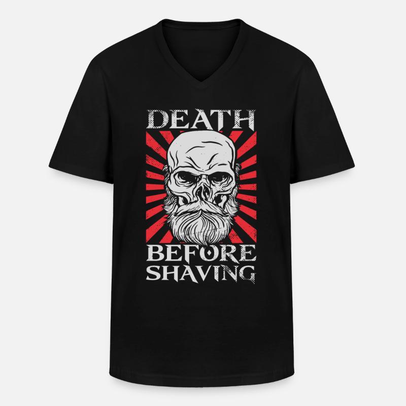 Beard Lover Bearded Man Death - Männer-T-Shirt mit V-Ausschnitt - Schwarz