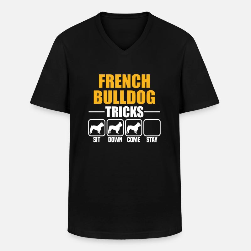 French Bulldog Tricks - Männer-T-Shirt mit V-Ausschnitt - Schwarz