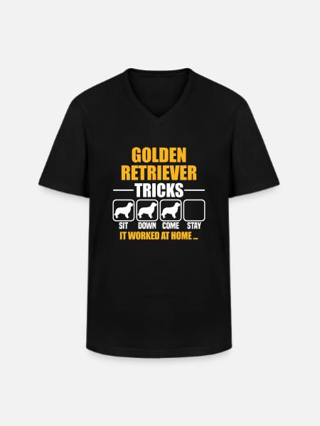 Golden Retriever Tricks - Men's V-Neck T-Shirt - black